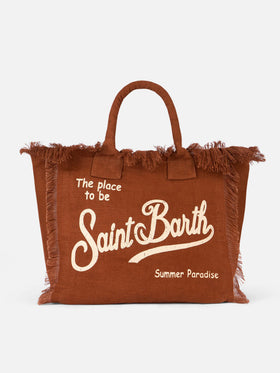 Vanity braune Schultertasche aus 100 % Leinen