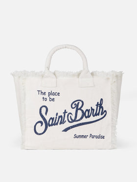 Vanity off-white 100% LINEN shoulder bag