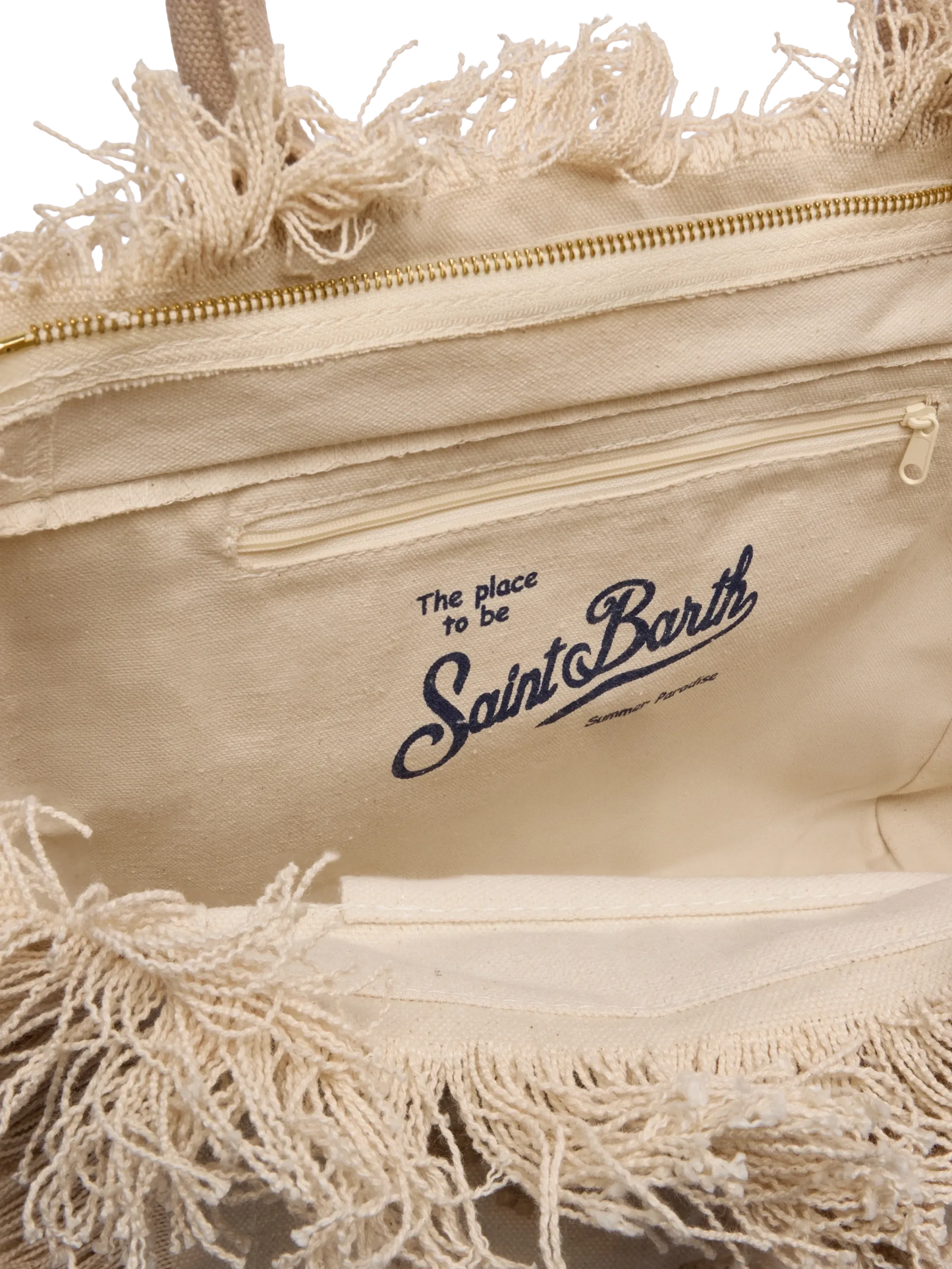 Canvas Vanity regular bag with beige lily tufting embroidery