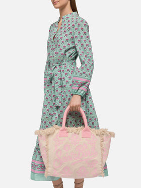 Vanity Rug white and pink cotton tote bag - MC2 Saint Barth