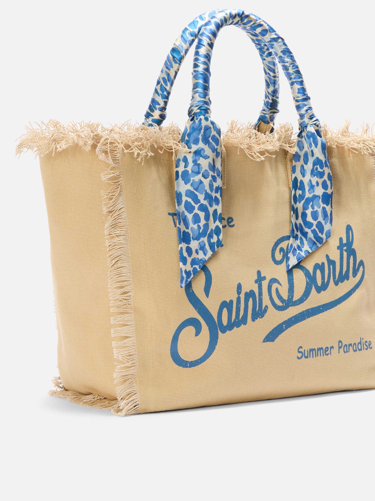 Bolso Vanity regular en lona beige con twill extraíble 