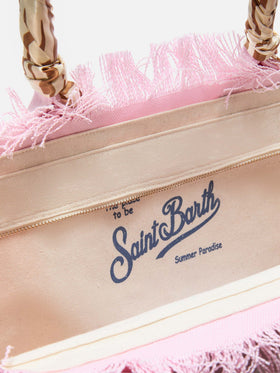Pink Canvas Vanity regular bag with removable twill
