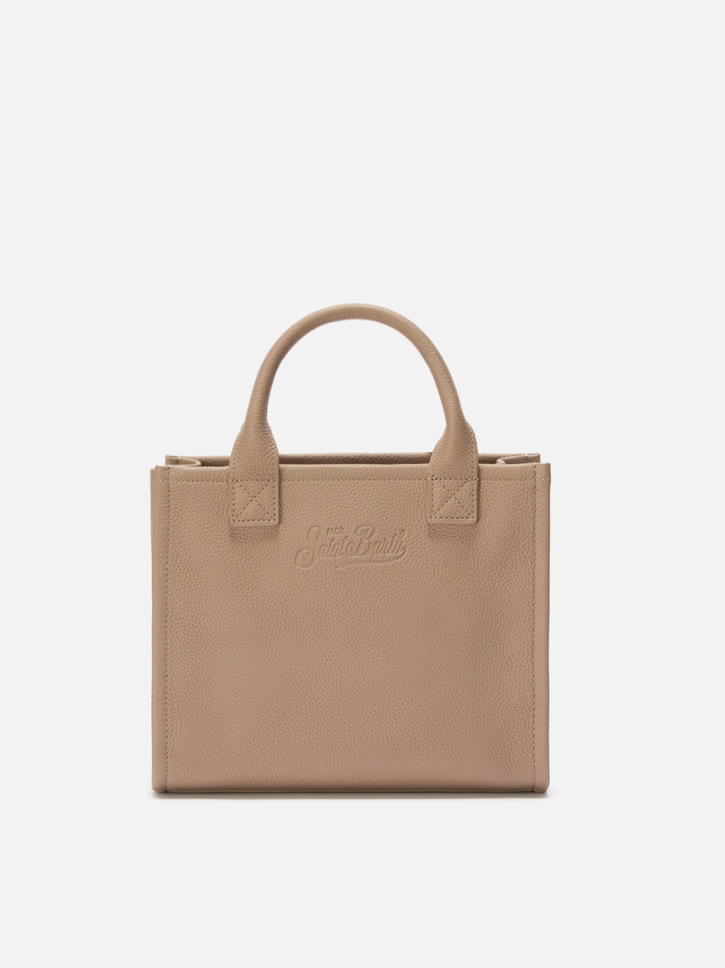Bolso de hombro Vanity Bag Midi en piel martillada color avellana 