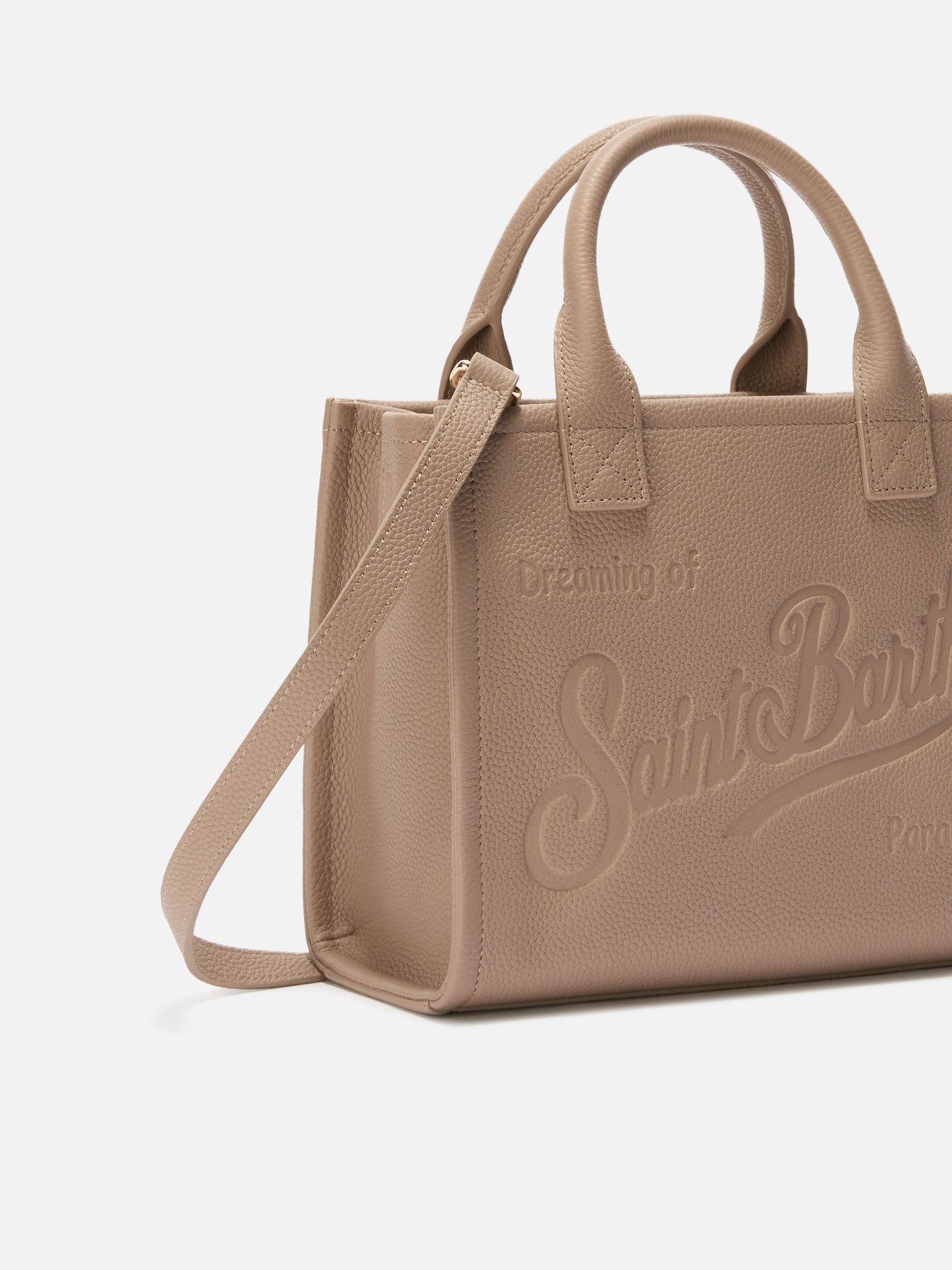 Bolso de hombro Vanity Bag Midi en piel martillada color avellana 