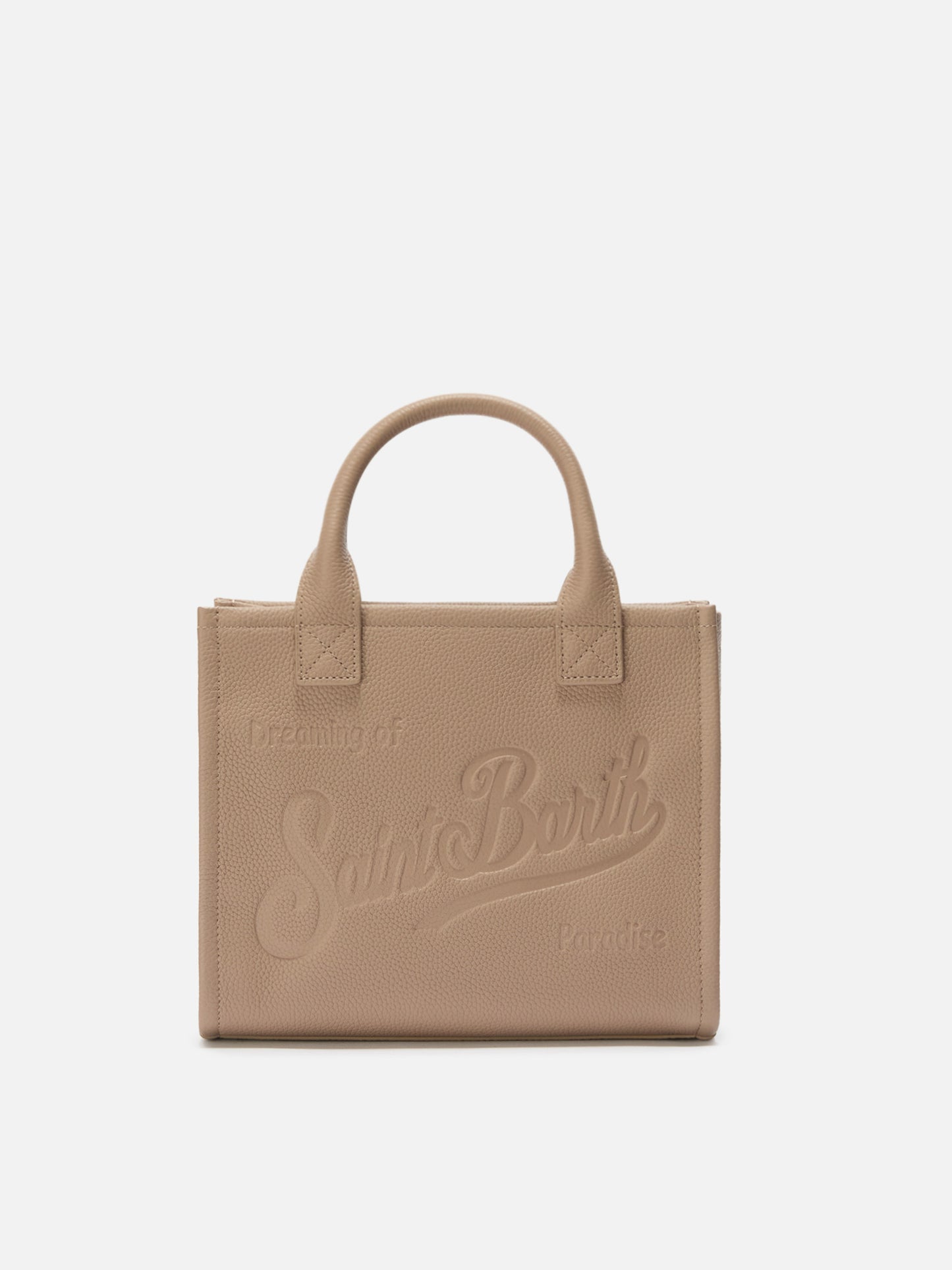 Bolso de hombro Vanity Bag Midi en piel martillada color avellana 