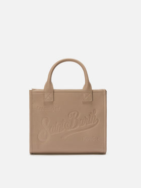 Bolso de hombro Vanity Bag Midi en piel martillada color avellana 