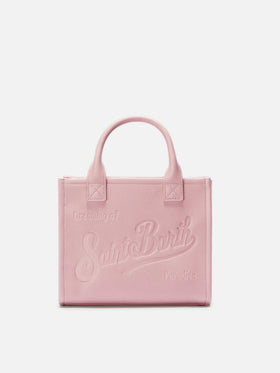 Vanity Bag Midi Schultertasche aus gehämmertem pinkfarbenem Lederì 