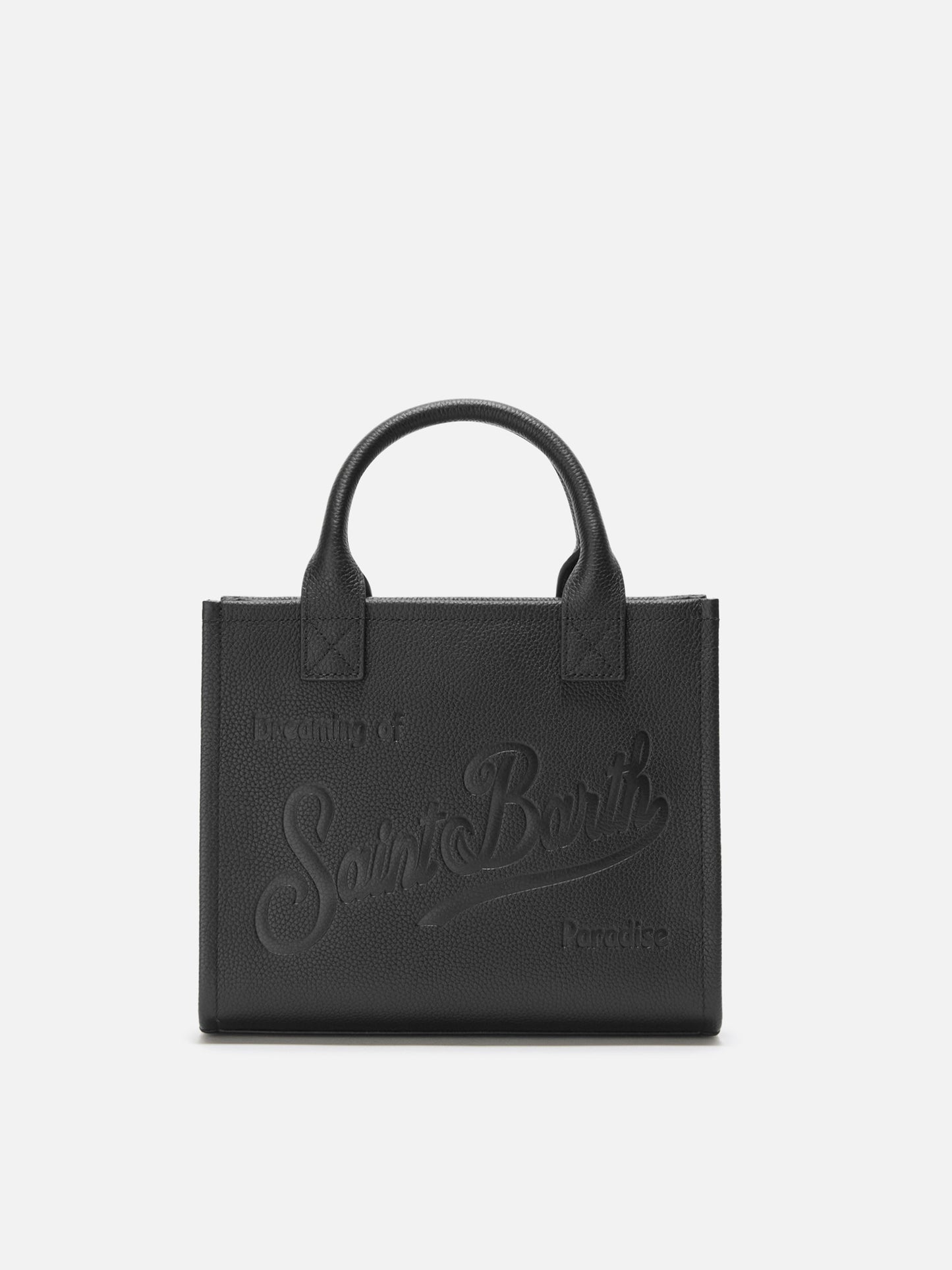 Bolso de hombro Vanity Bag Midi en piel martillada negra 