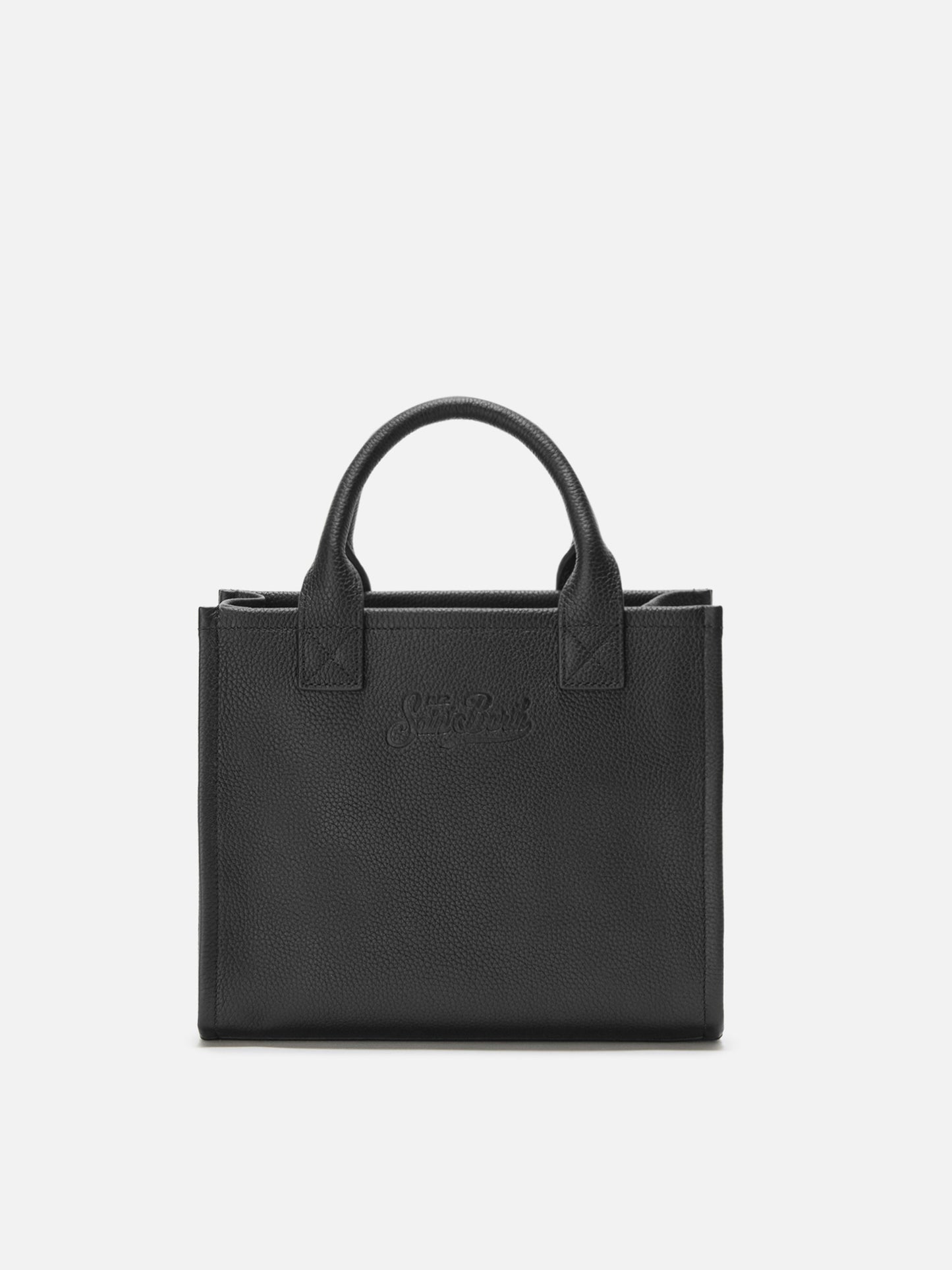 Bolso de hombro Vanity Bag Midi en piel martillada negra 
