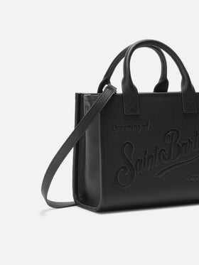Bolso de hombro Vanity Bag Midi en piel martillada negra 