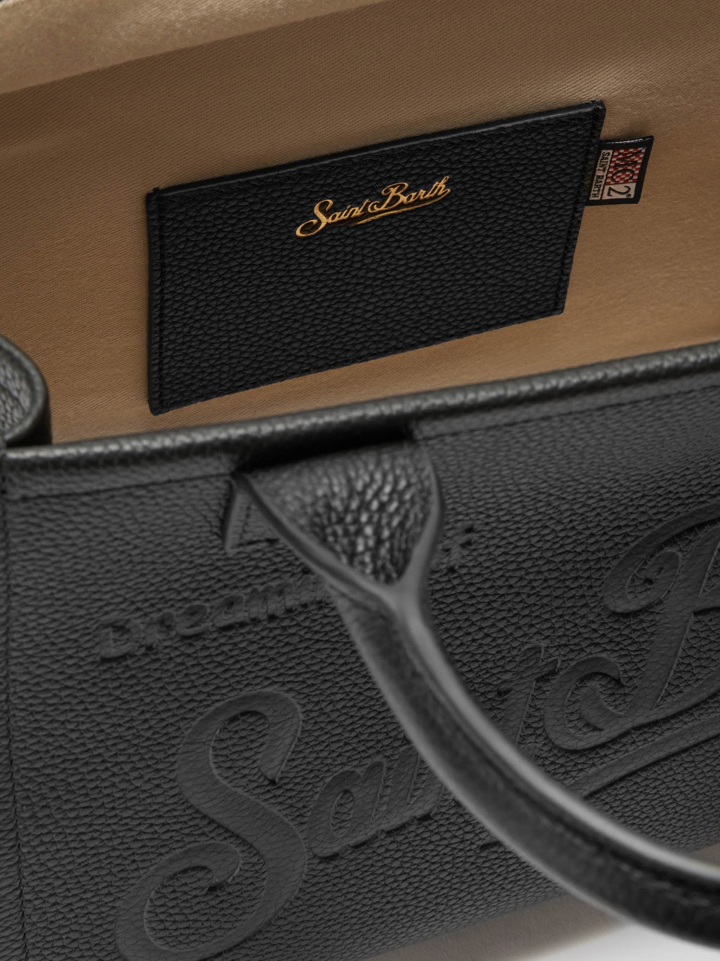 Bolso de hombro Vanity Bag Midi en piel martillada negra 