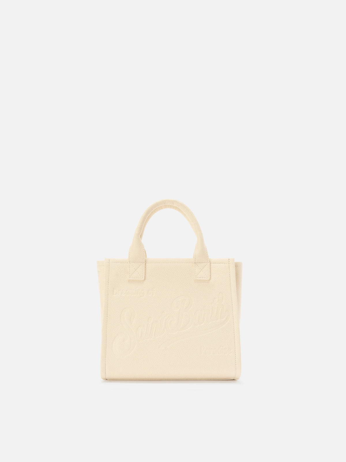 Sac Vanity medium en cuir grainé ivoire 