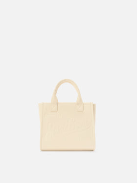 Sac Vanity medium en cuir grainé ivoire 