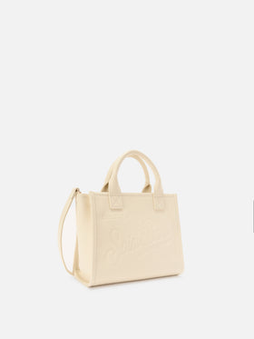 Sac Vanity medium en cuir grainé ivoire 