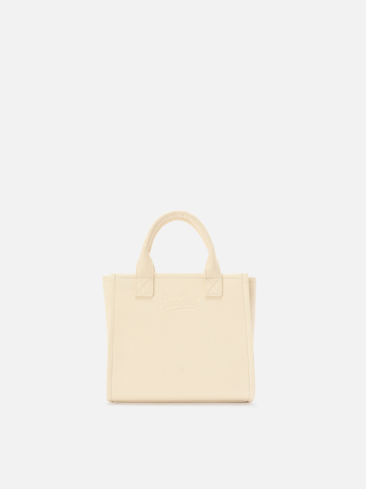 Sac Vanity medium en cuir grainé ivoire 