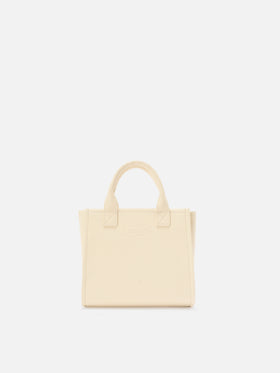 Sac Vanity medium en cuir grainé ivoire 