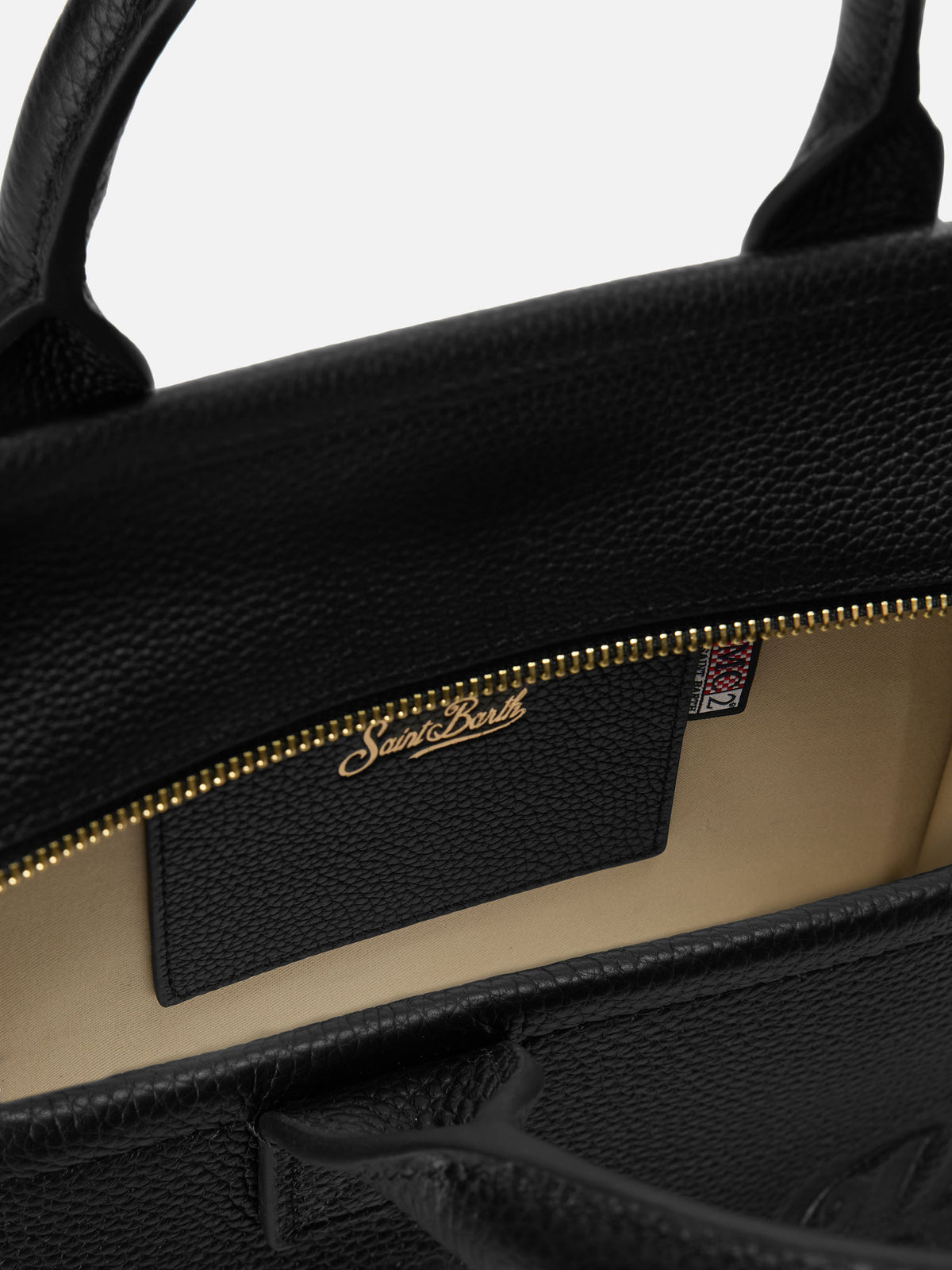 Sac Vanity medium en cuir noir grainé 