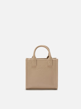 Vanity Bag Mini-Schultertasche aus haselnussbraunem, gehämmertem Leder