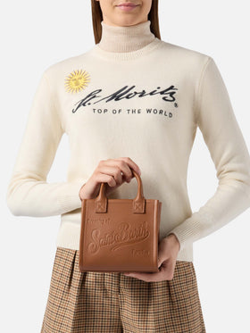Vanity Bag Mini-Schultertasche aus gehämmertem Kamelleder
