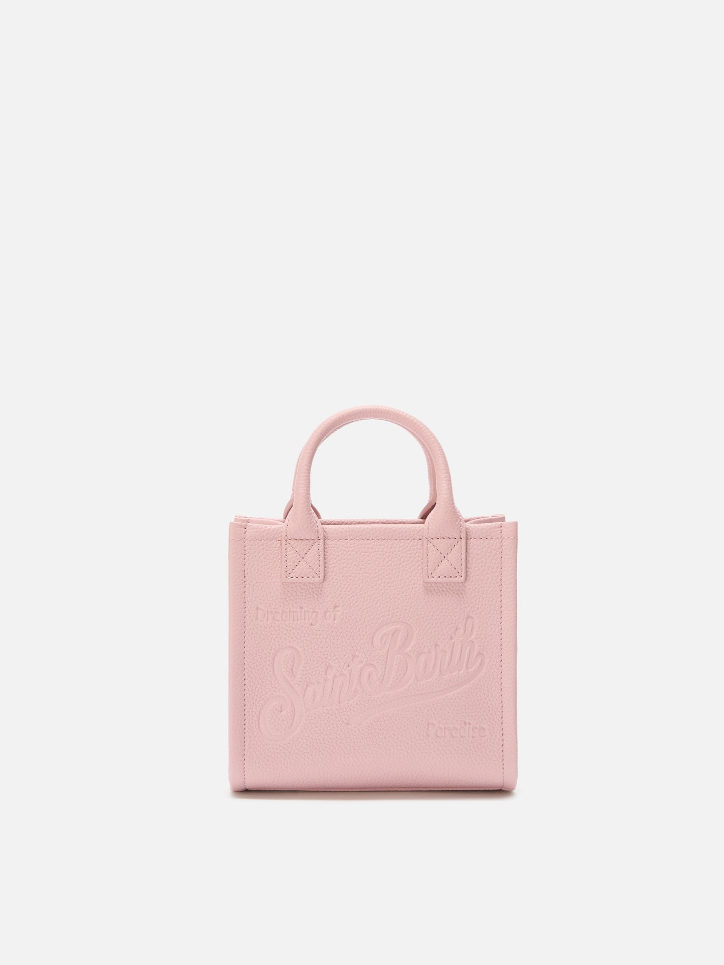 Vanity Bag Mini-Schultertasche aus pinkfarbenem, gehämmertem Leder
