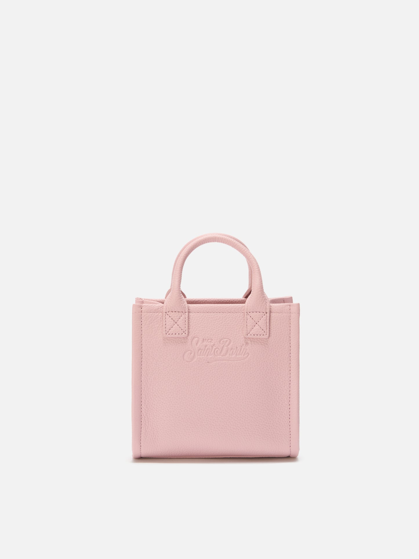 Vanity Bag Mini-Schultertasche aus pinkfarbenem, gehämmertem Leder