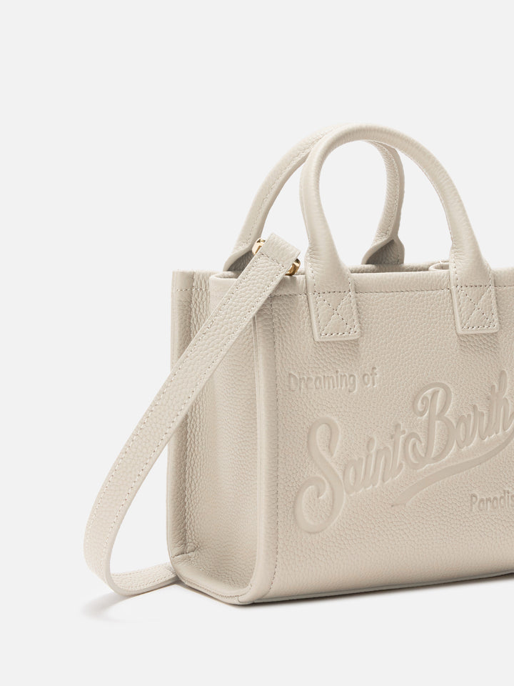Vanity Bag Mini Shoulder Bag in white hammered leather