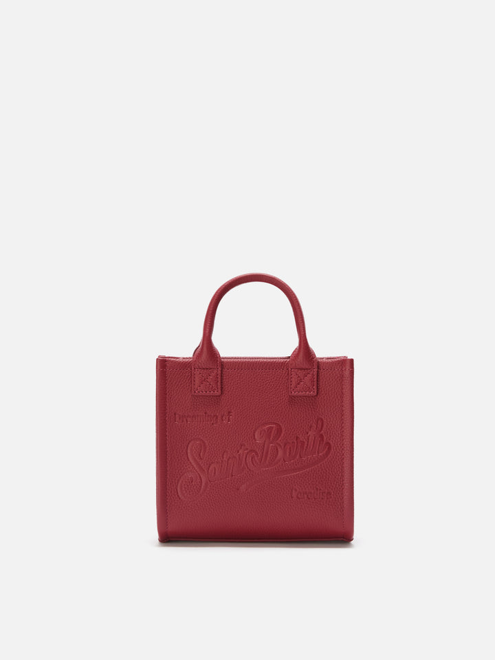 Vanity Bag Mini Shoulder Bag in burgundy hammered leather