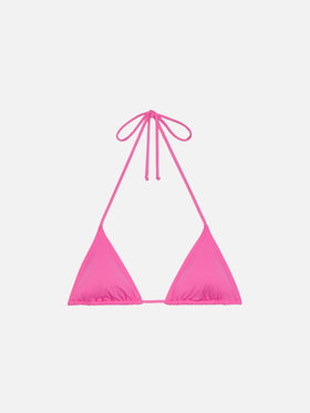 Parte superior de bikini de triángulo fucsia Leah 