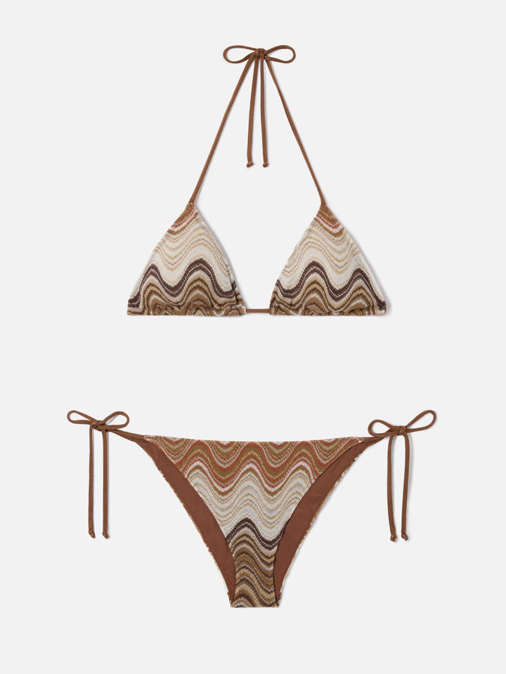 Bikini Leah Virgo raschel degradé marrone