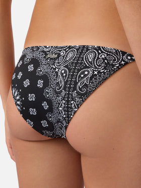 Bas de bikini classique Virgo à imprimé bandana noir 