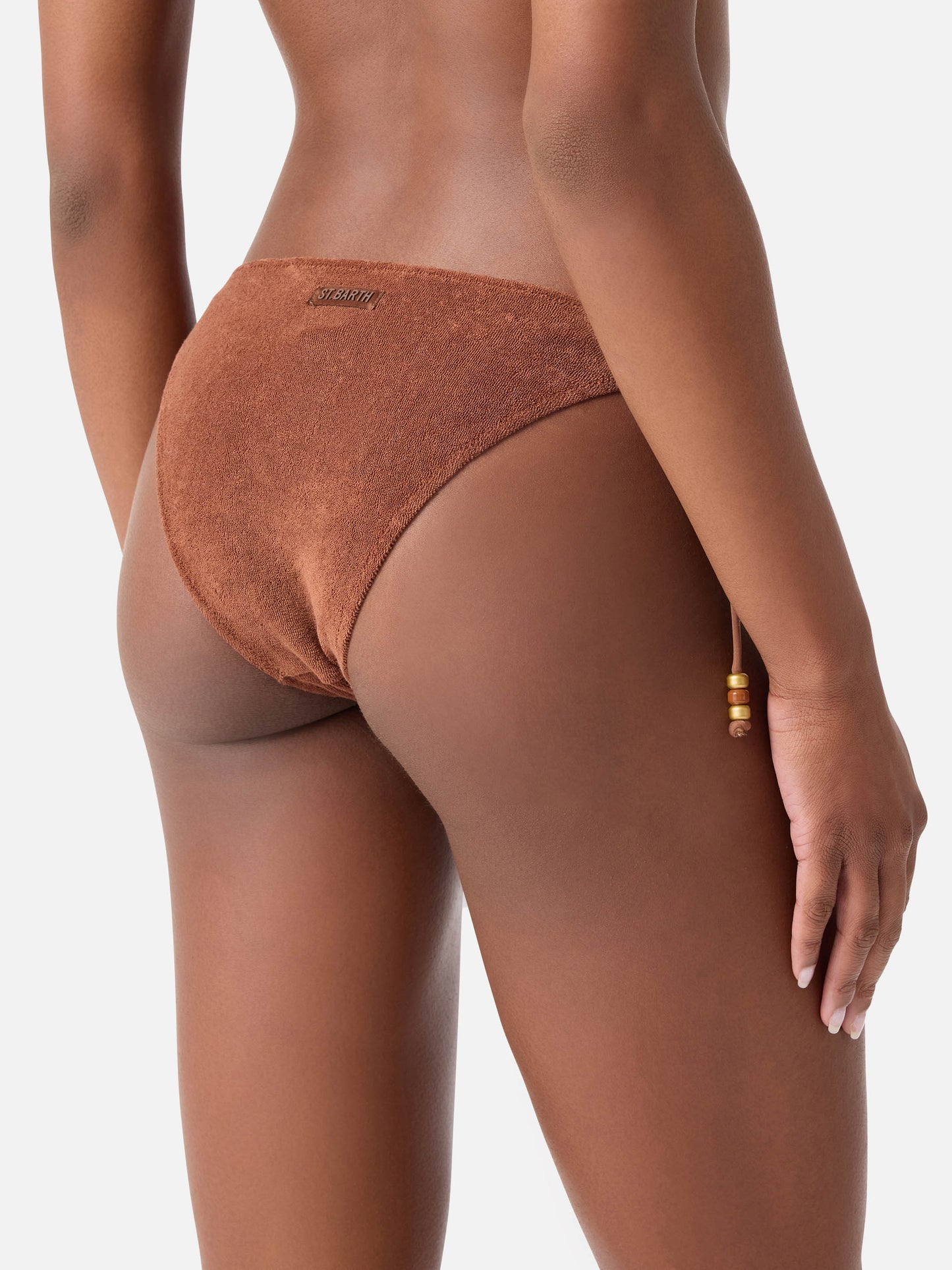 Judy Virgo brown terry bralette bikini