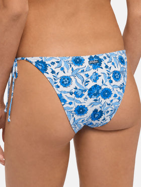 Klassische Virgo-Bikinihose mit blauem Batik-Print 