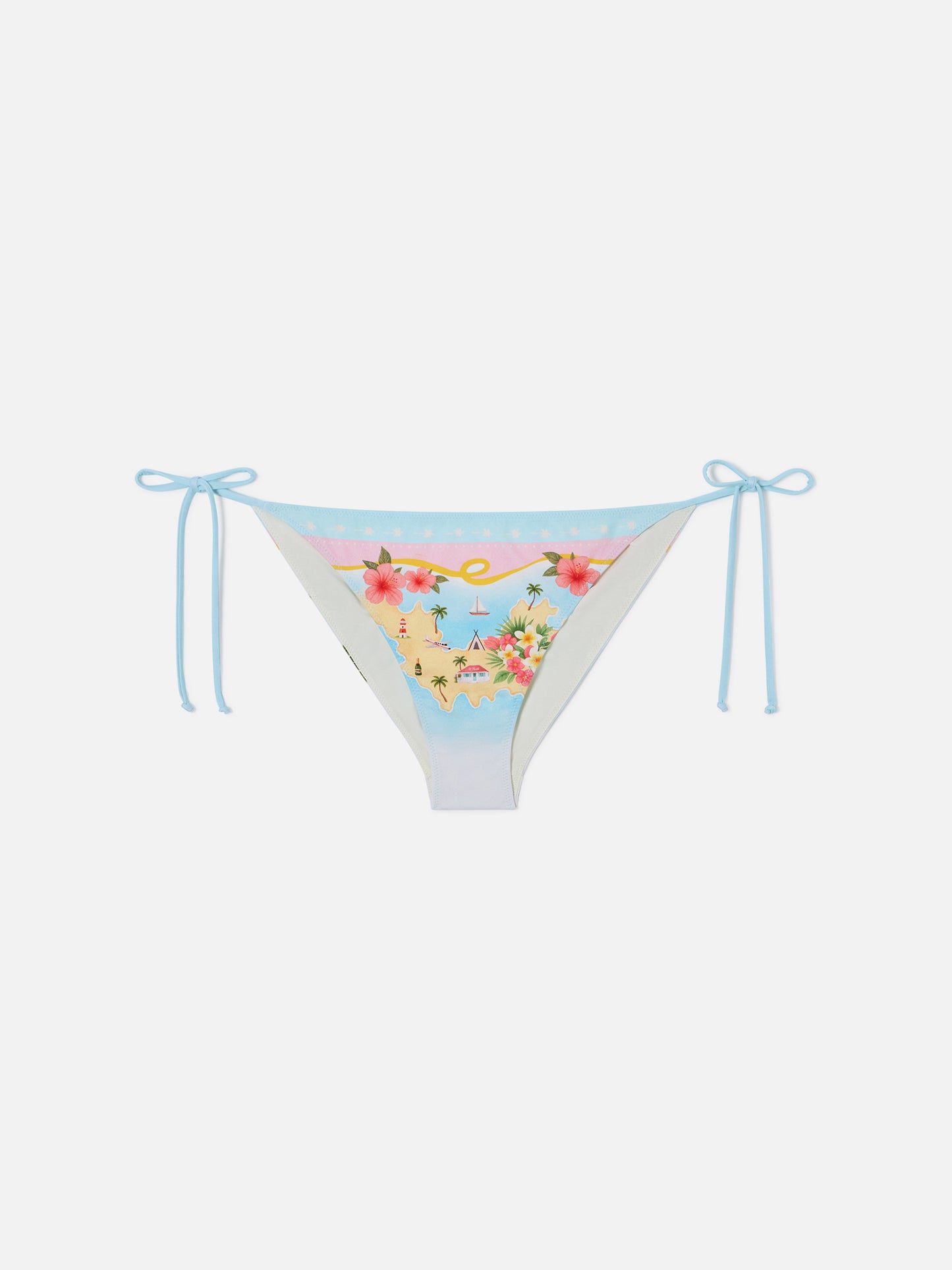 Braguita de bikini clásica Virgo con estampado de mapa de St. Barth 
