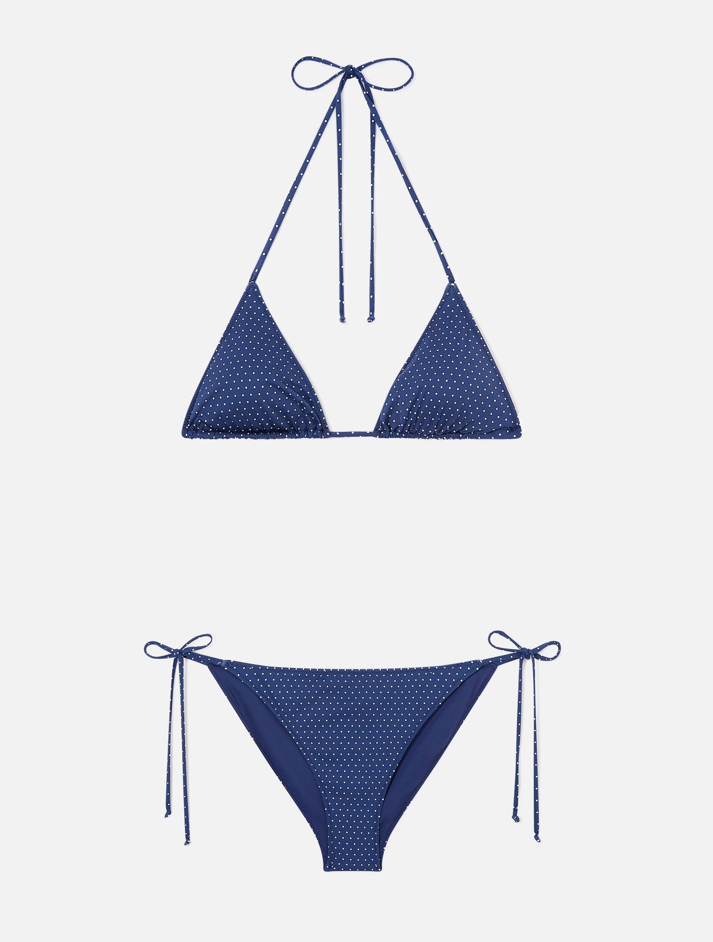 Bikini triangular Leah Virgo con estampado de micro lunares 