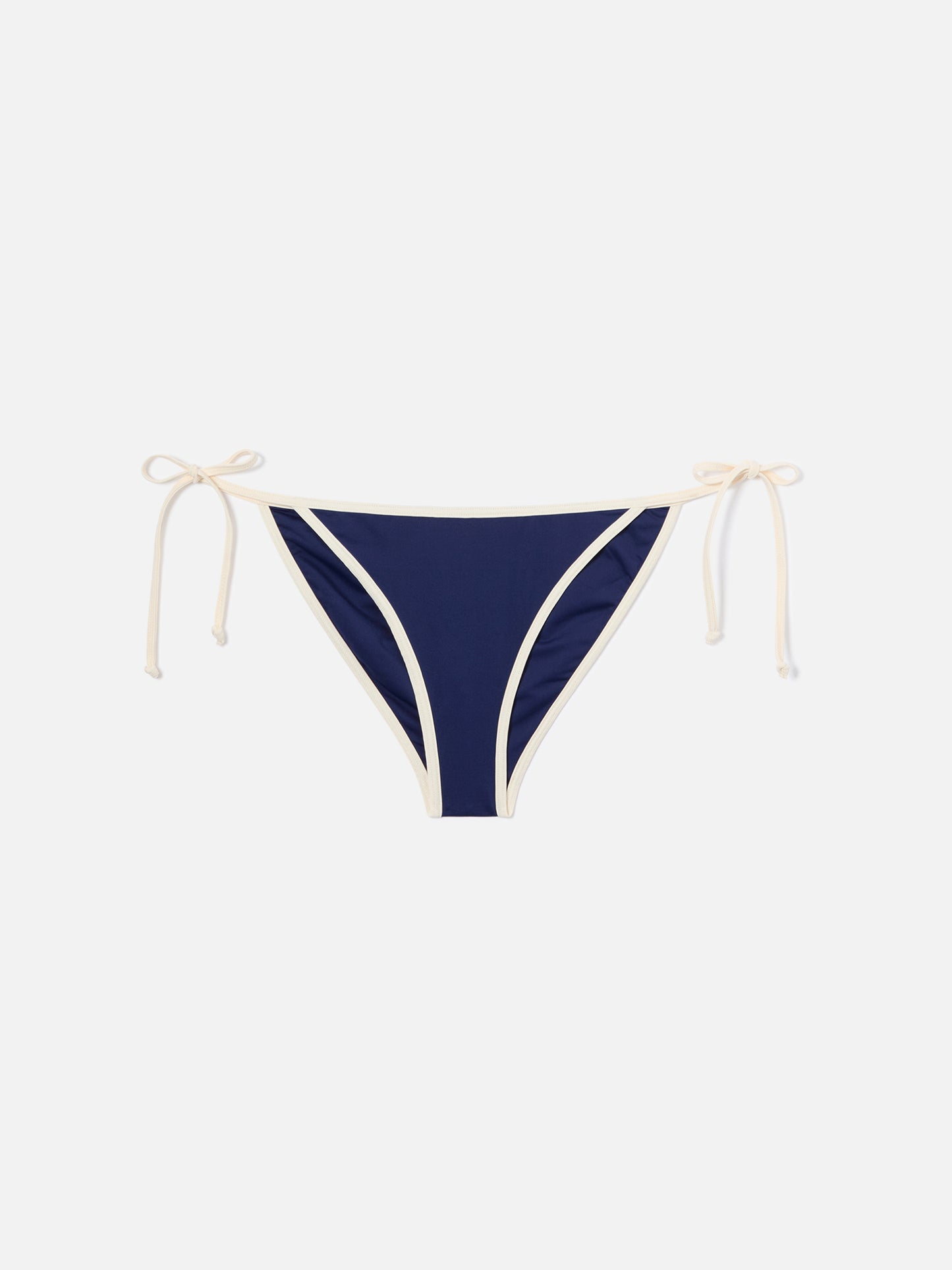 Slip mare Virgo String classico blu navy con bordo a contrasto