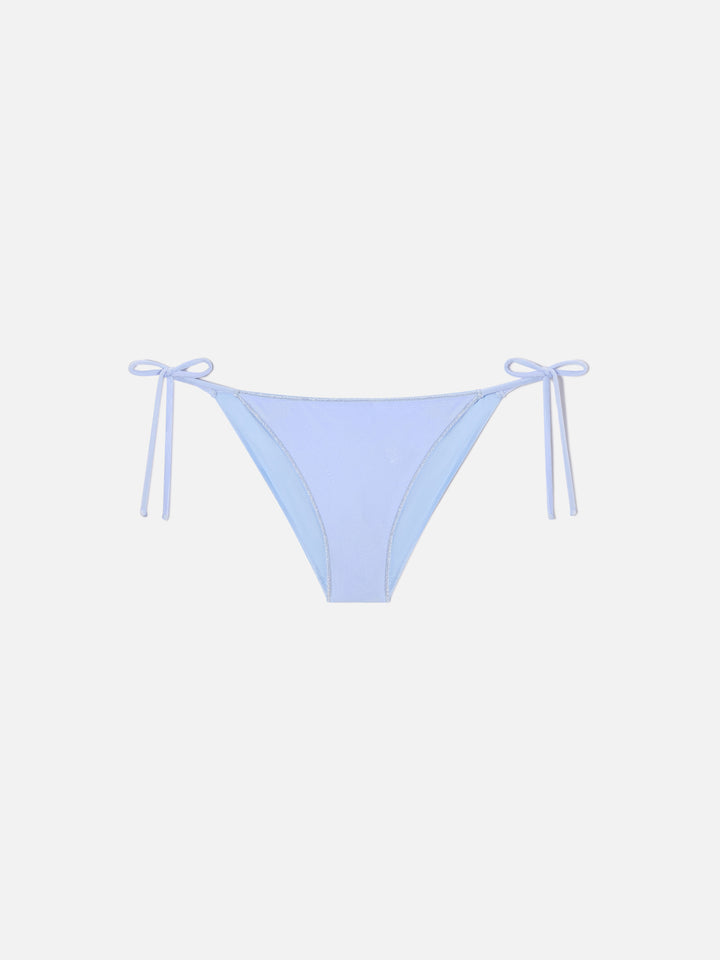 Bikini Leah Virgo Overlock en terciopelo azul claro 