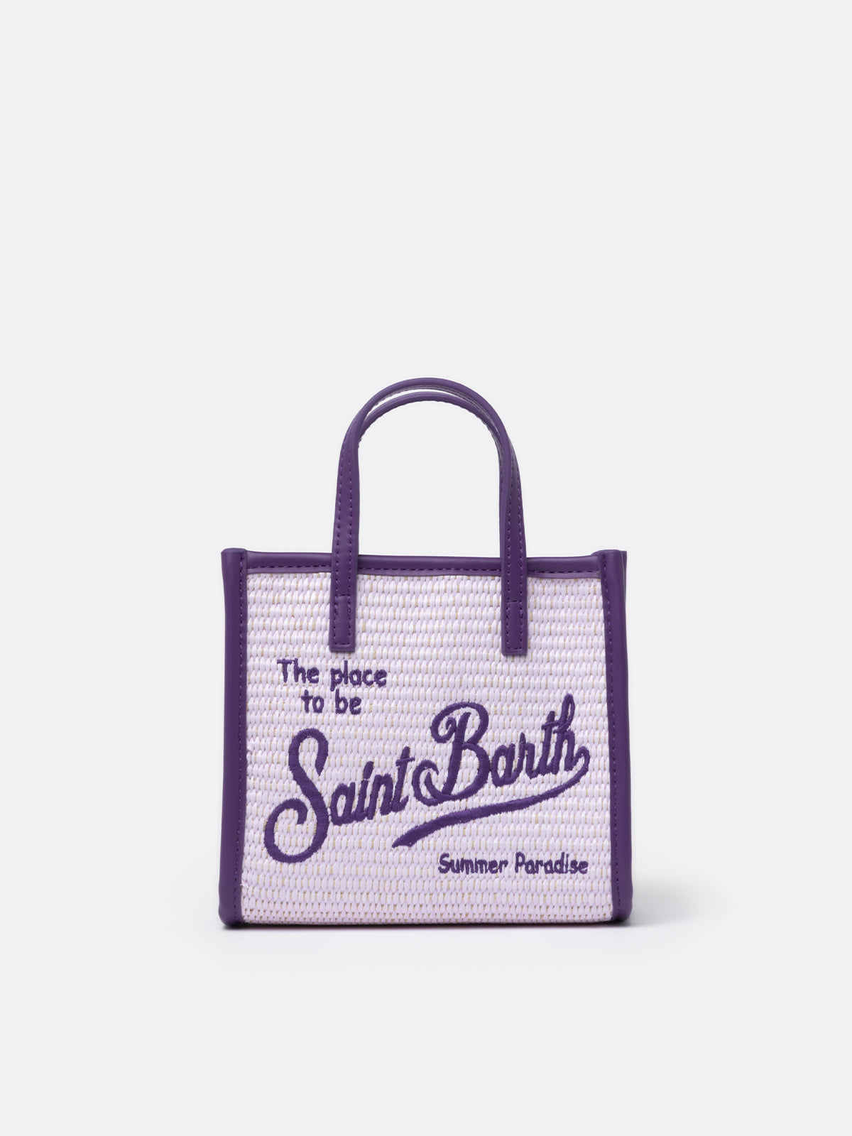 Lilac Mini Vivian Straw handbag - MC2 Saint Barth