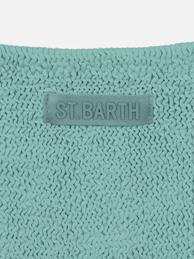 Vivy sage green one-shoulder crinkle bikini - MC2 Saint Barth