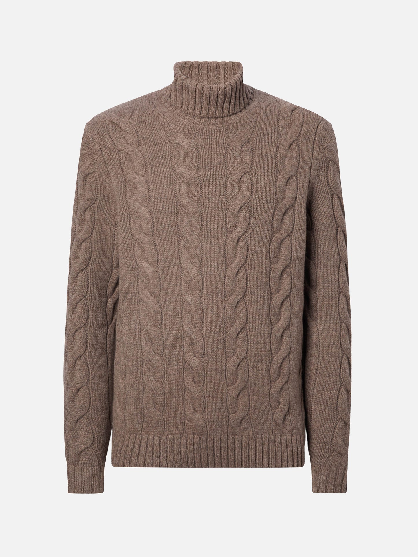 Valdez Rollkragenpullover aus reiner Wolle in Haselnuss