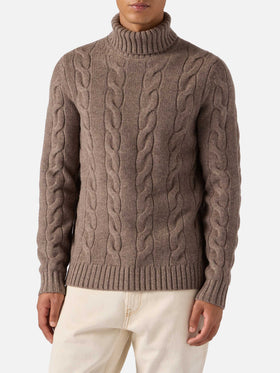 Valdez Rollkragenpullover aus reiner Wolle in Haselnuss