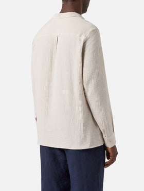Polo Ventotene de algodón waffle en beige 
