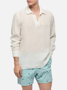 White linen polo shirt Ventotene - MC2 Saint Barth