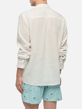 White linen polo shirt Ventotene - MC2 Saint Barth