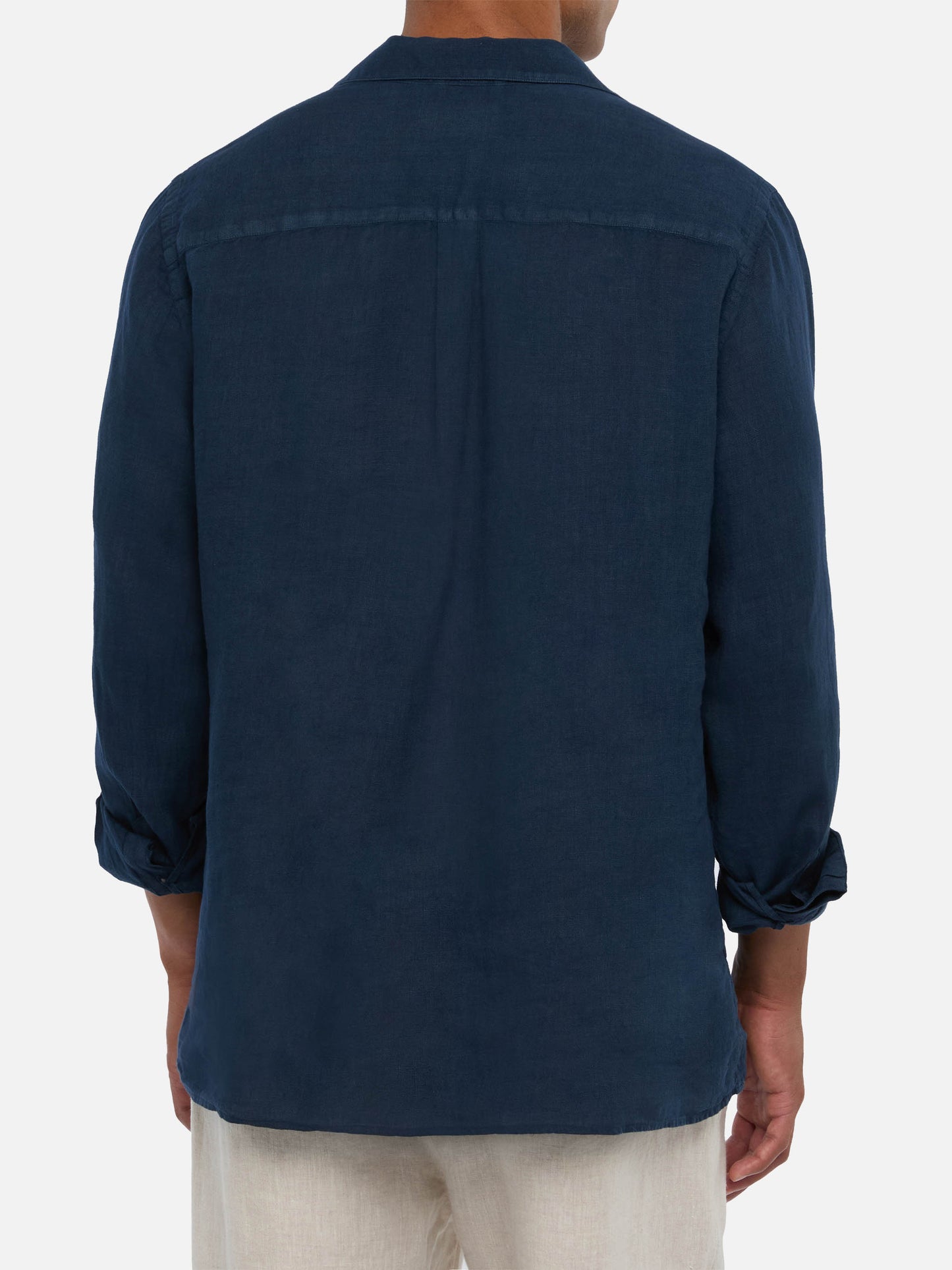 Polo en lin bleu marine Ventotene 