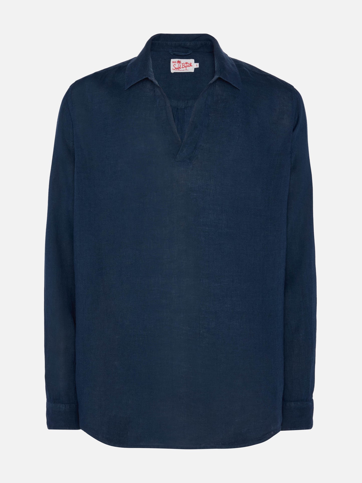 Polo en lin bleu marine Ventotene 
