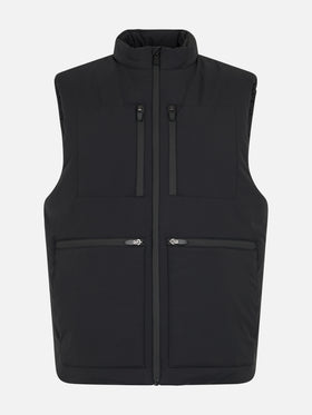 Man black stretch fabric padded vest Vonn - MC2 Saint Barth