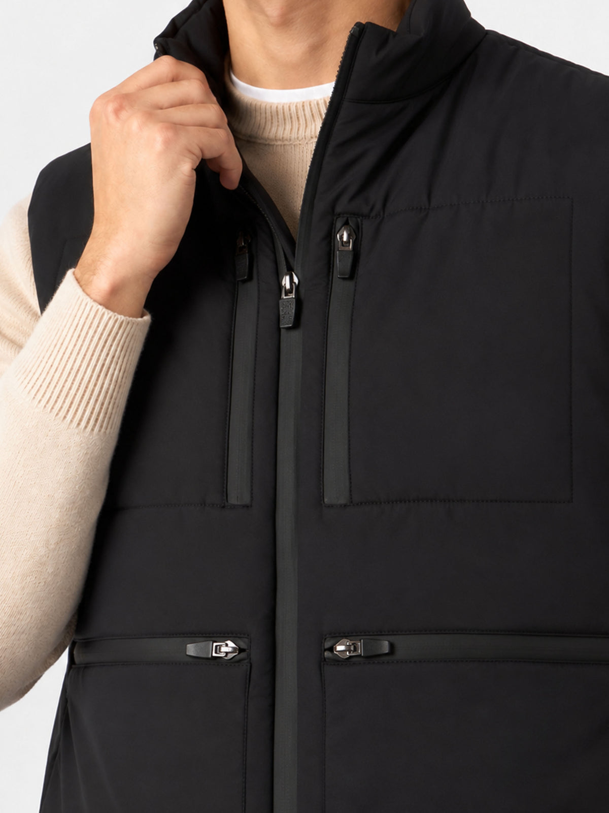 Doudoune sans manches Vonn en tissu technique de couleur unie noir 