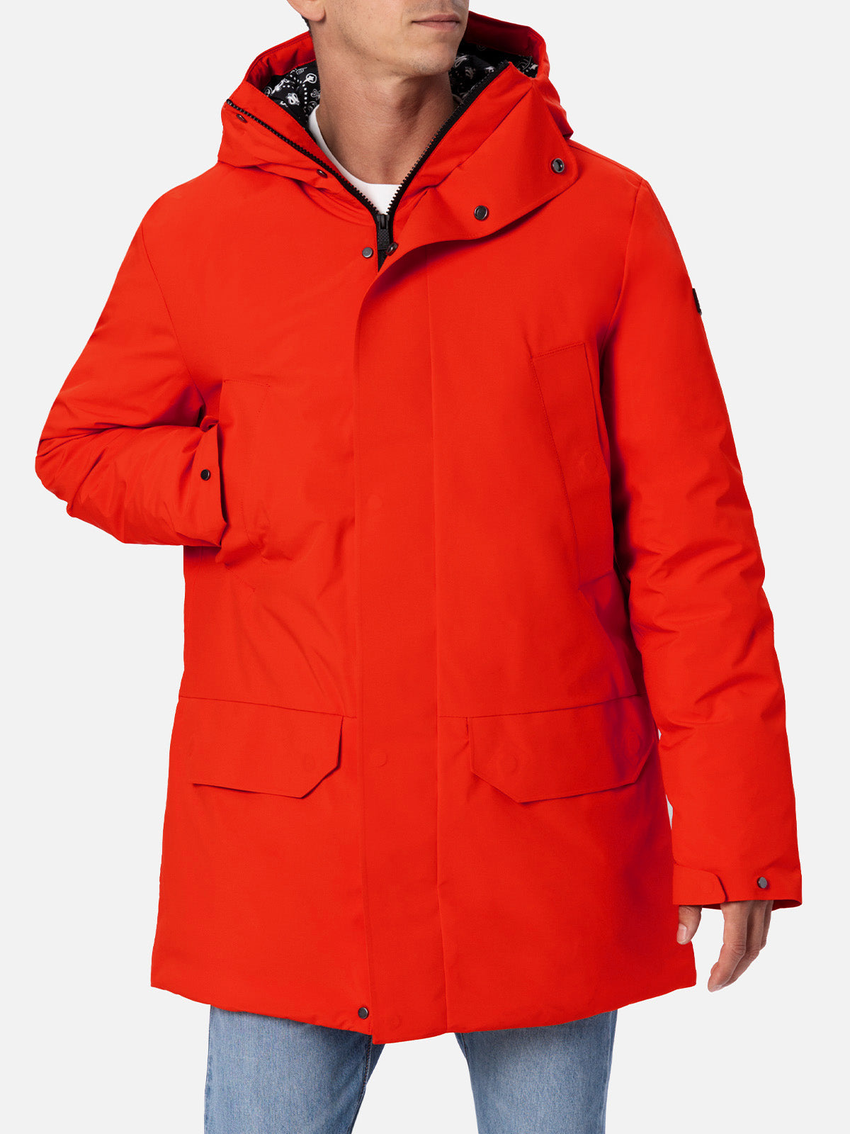 Man hooded parka jacket Voyager with bandanna lining - MC2 Saint Barth