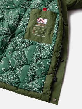 Parka Voyager Down stampa bandana verde militare