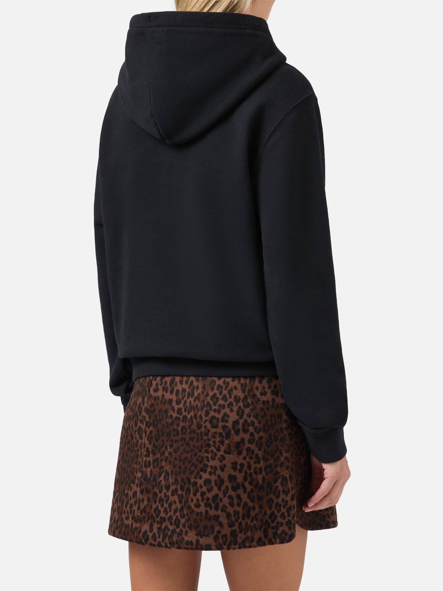 Schwarzer Virginia-Baumwollhoodie mit St. Barth-Stickerei im Animal-Print.